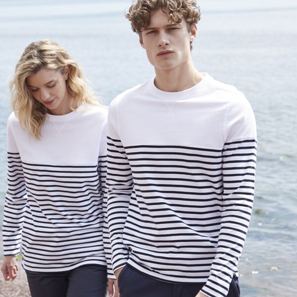Front Row Unisex Long Sleeve Breton Striped T-Shirt Thumbnail