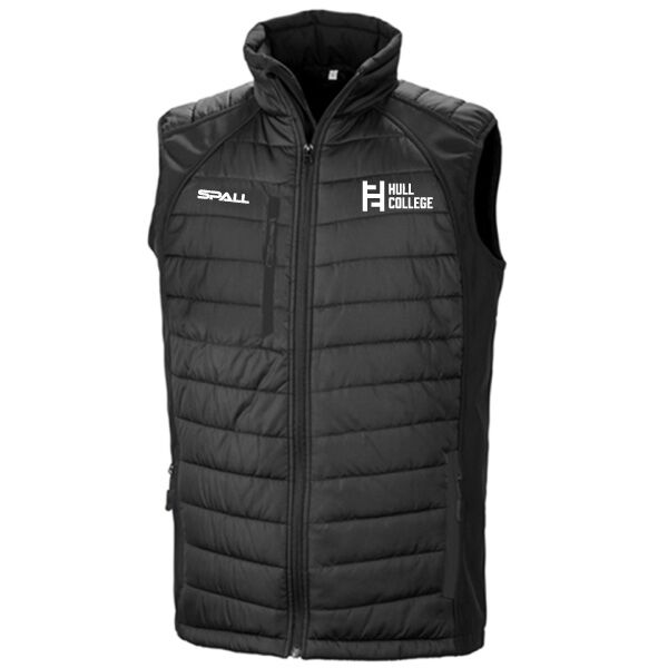 R238X Hull College Black Compass Padded Softshell Gilet Thumbnail
