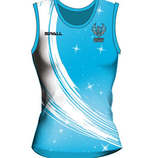 North East Netball Blue Vest Adults Thumbnail