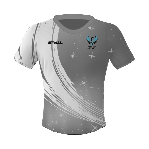 North East Netball Grey T-Shirt Adults Thumbnail